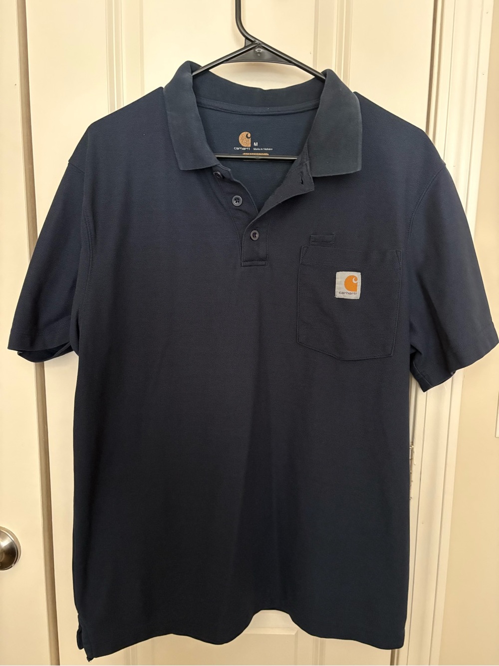 Carhartt Men’s Dark Navy Short-Sleeve Pocket Polo